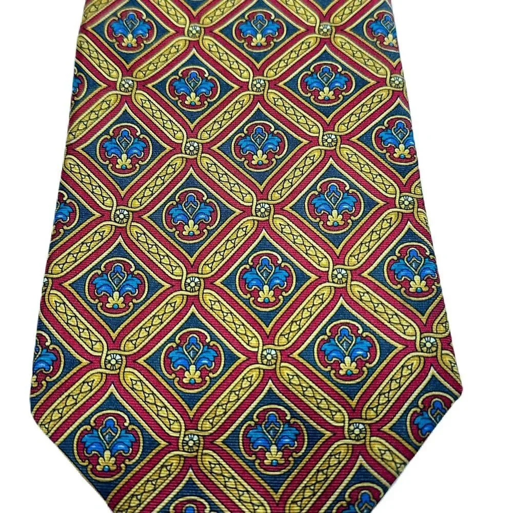 Christian Dior Cravate Mens Neck Tie All Silk Multicolor Vintage